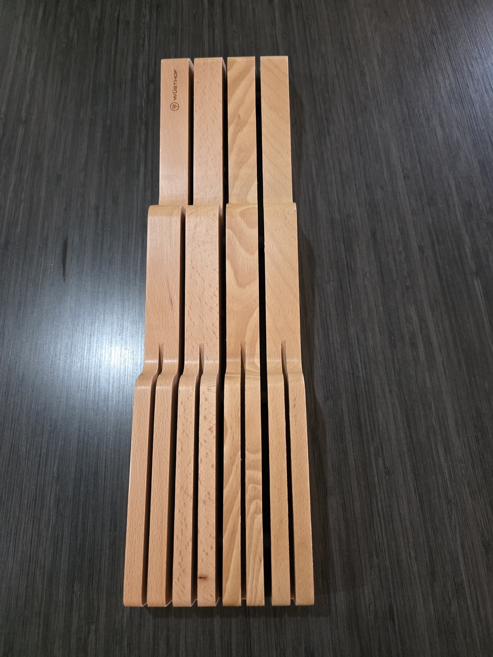 Wusthof Wooden 7 slot Knife Block Organizer- Light Natural Wood. no knives